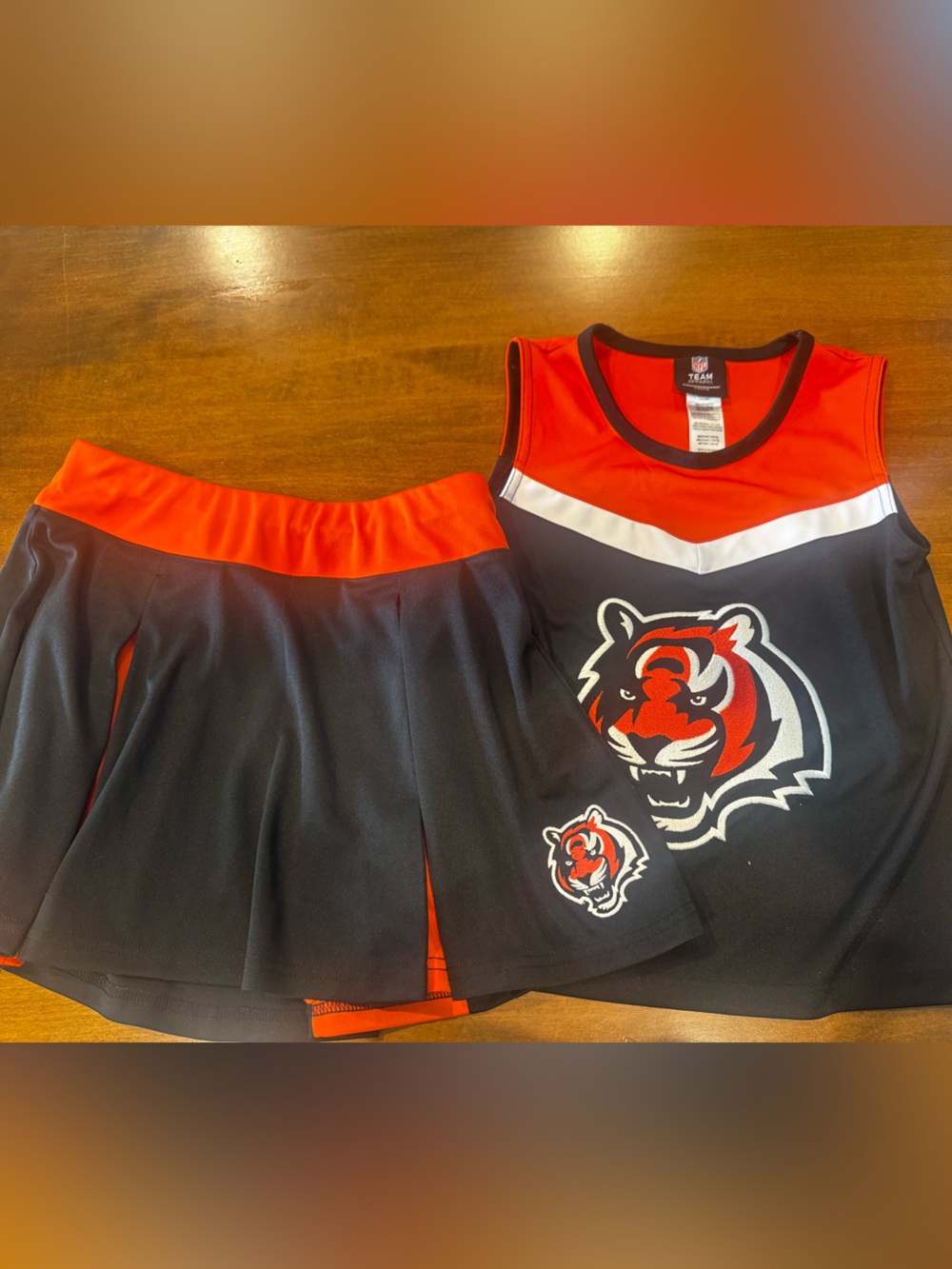 NFL Girls Black & Red Tiger Logo Cheer Tank Top and Skirt Set